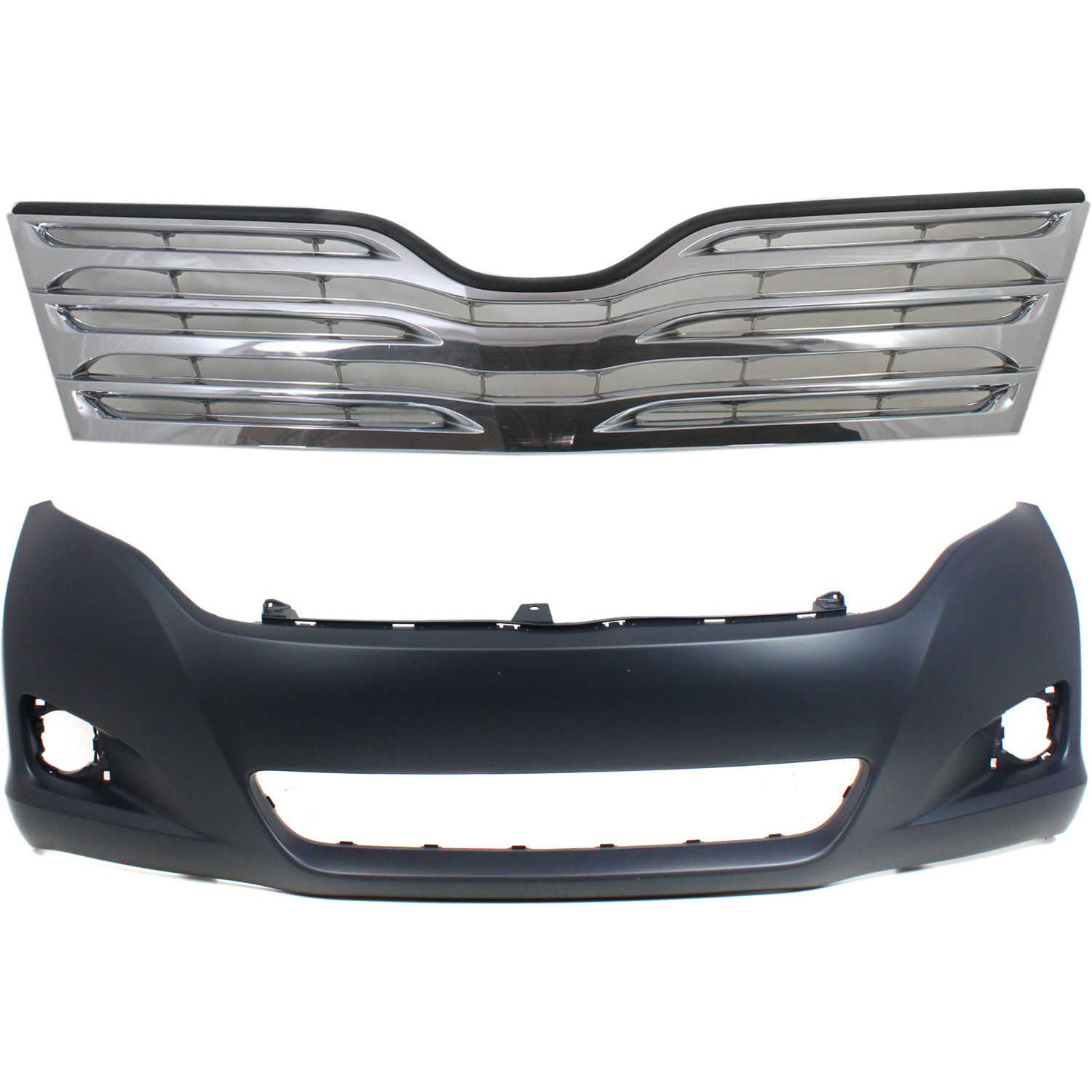 VENZA 09-12 FRONT BUMPER COVER, Primed, 2-pc kit, with Grille