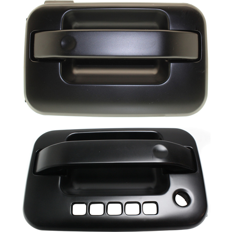 F-150 04-22/MARK LT 06-08 FRONT EXTERIOR DOOR HANDLE RH AND LH, Primed Black, w/o Keyhole, w/ Plastic Connector