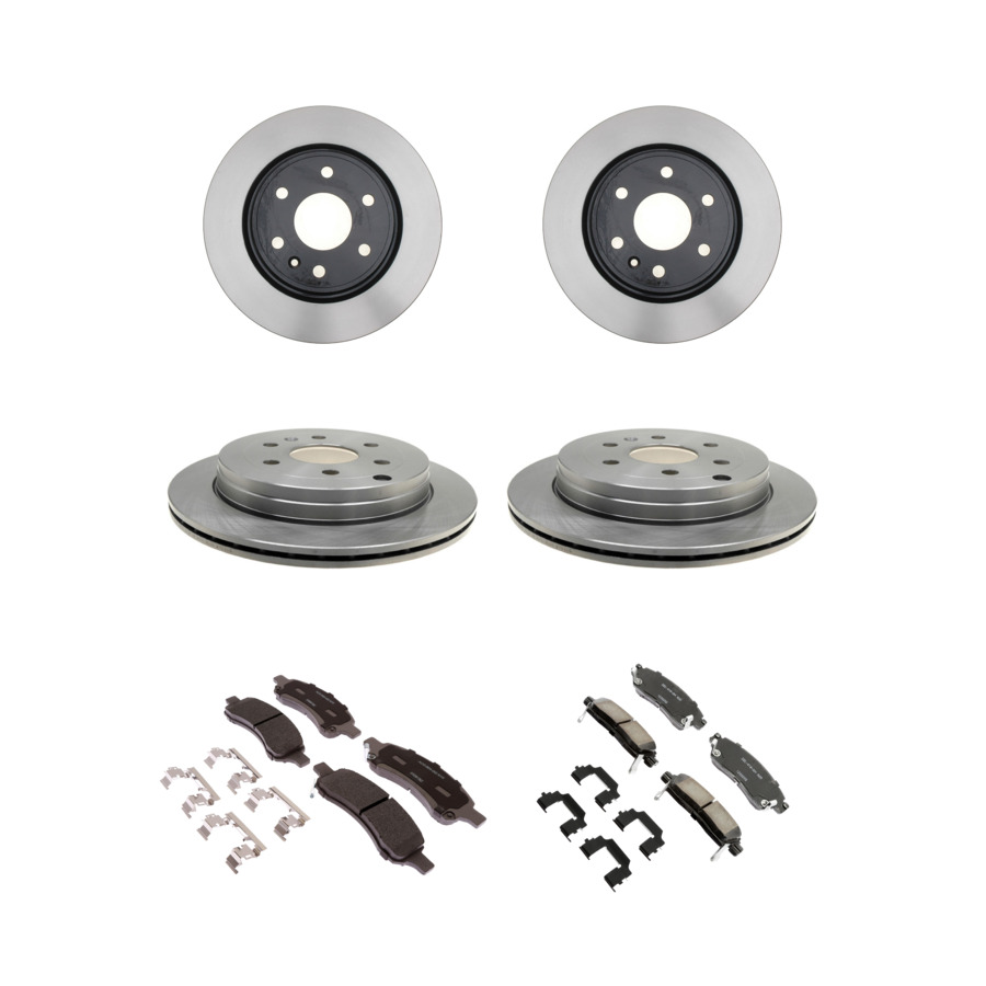ACDelco Disc Brake Pads and Rotors Kit Front Rear For 07-17 Chevrolet Traverse