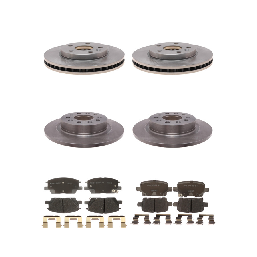 ACDelco Disc Brake Pads and Rotors Kit Front Rear For 2016 Chevrolet Malibu
