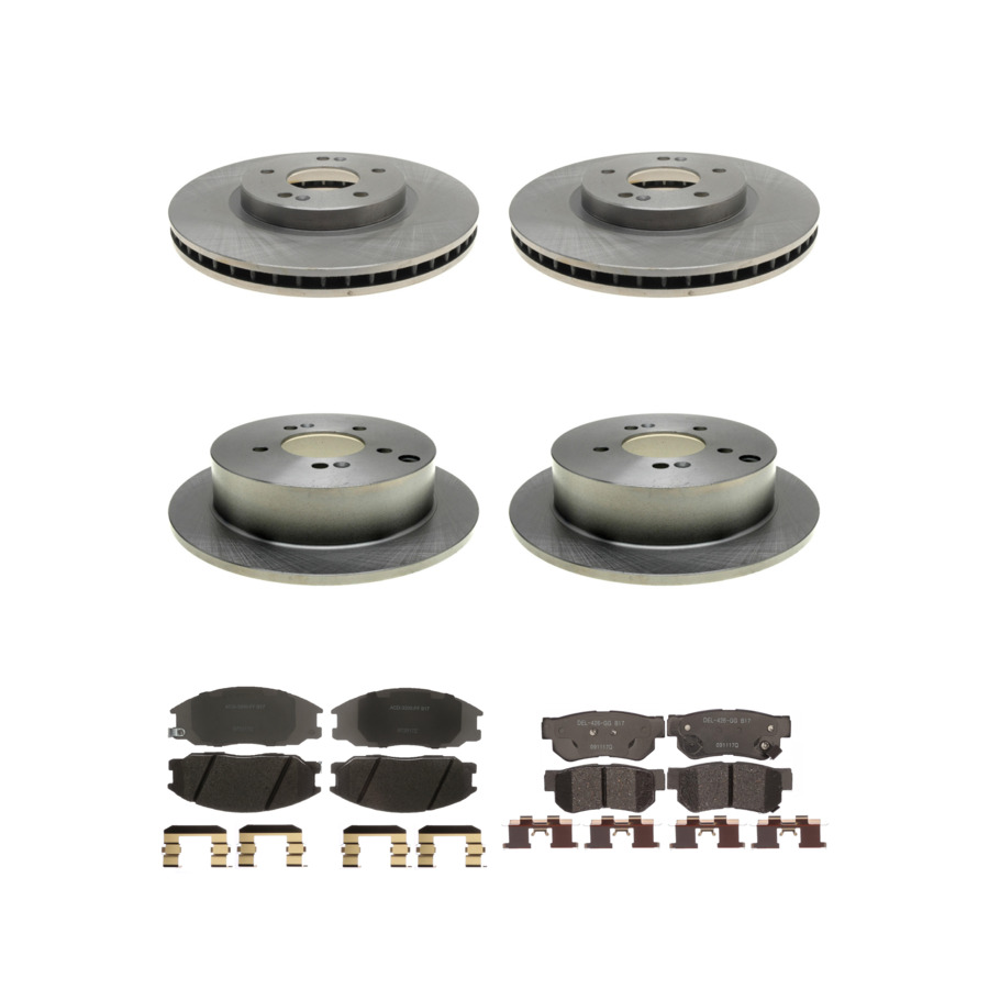 ACDelco Disc Brake Pads and Rotors Kit Front Rear For 2001-2006 Hyundai Santa Fe