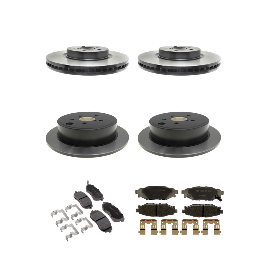 ACDelco Disc Brake Pads and Rotors Kit Front Rear For 10-12 Subaru Outback