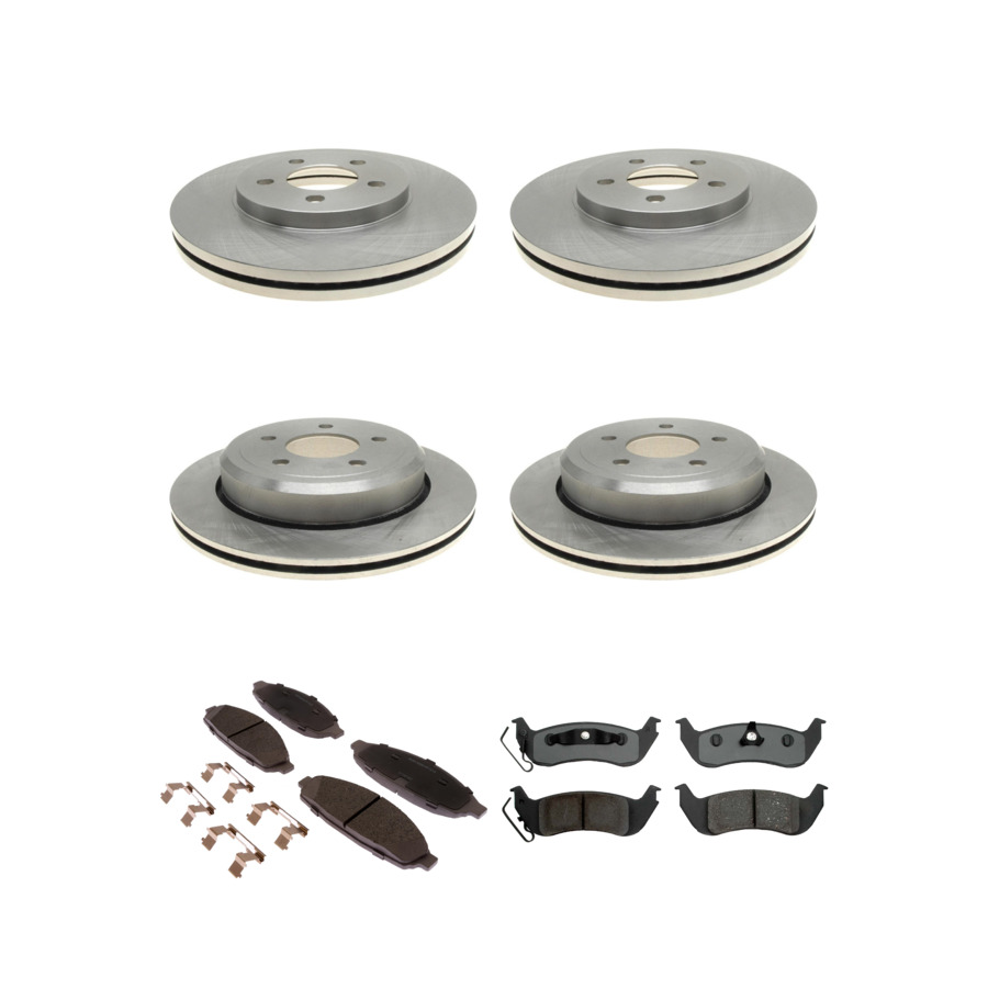 ACDelco Disc Brake Pads and Rotors Kit Front Rear For 03-11 Ford Crown Victoria
