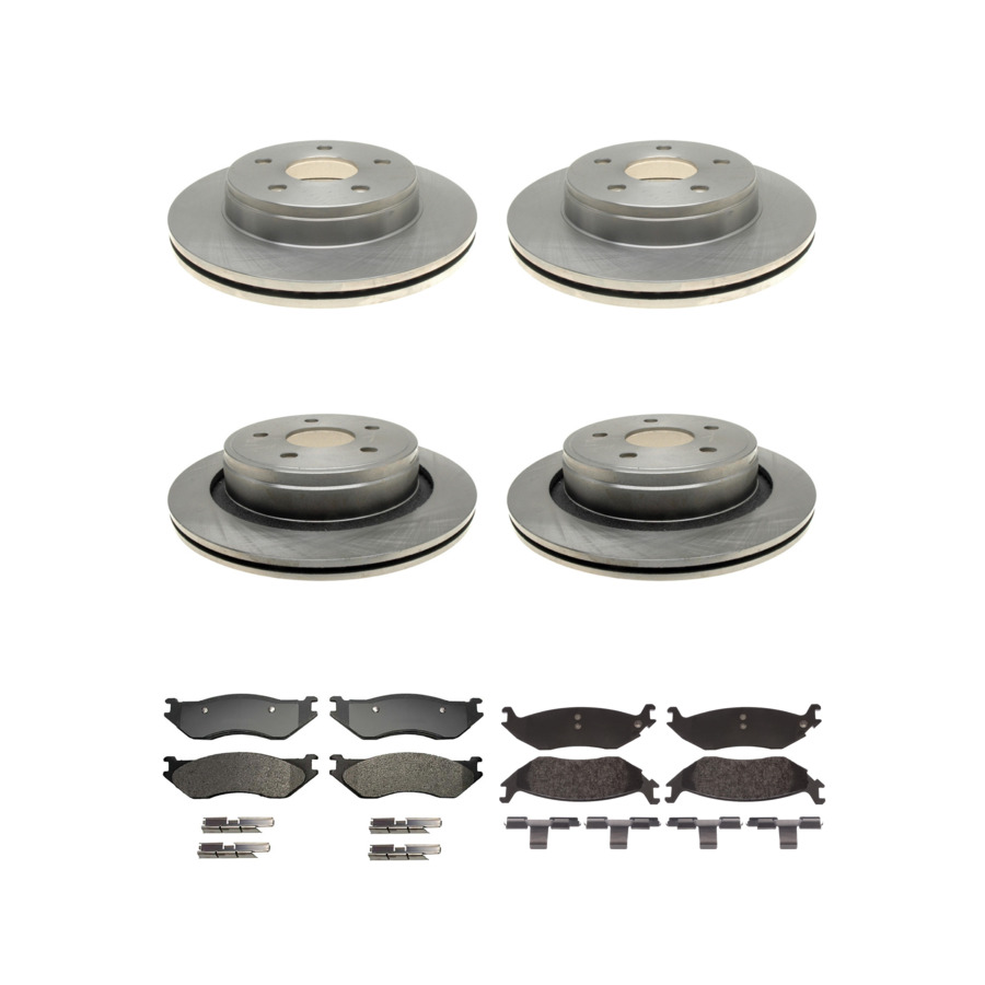 ACDelco Disc Brake Pads and Rotors Kit Front Rear For 02-04 Dodge Durango Ram