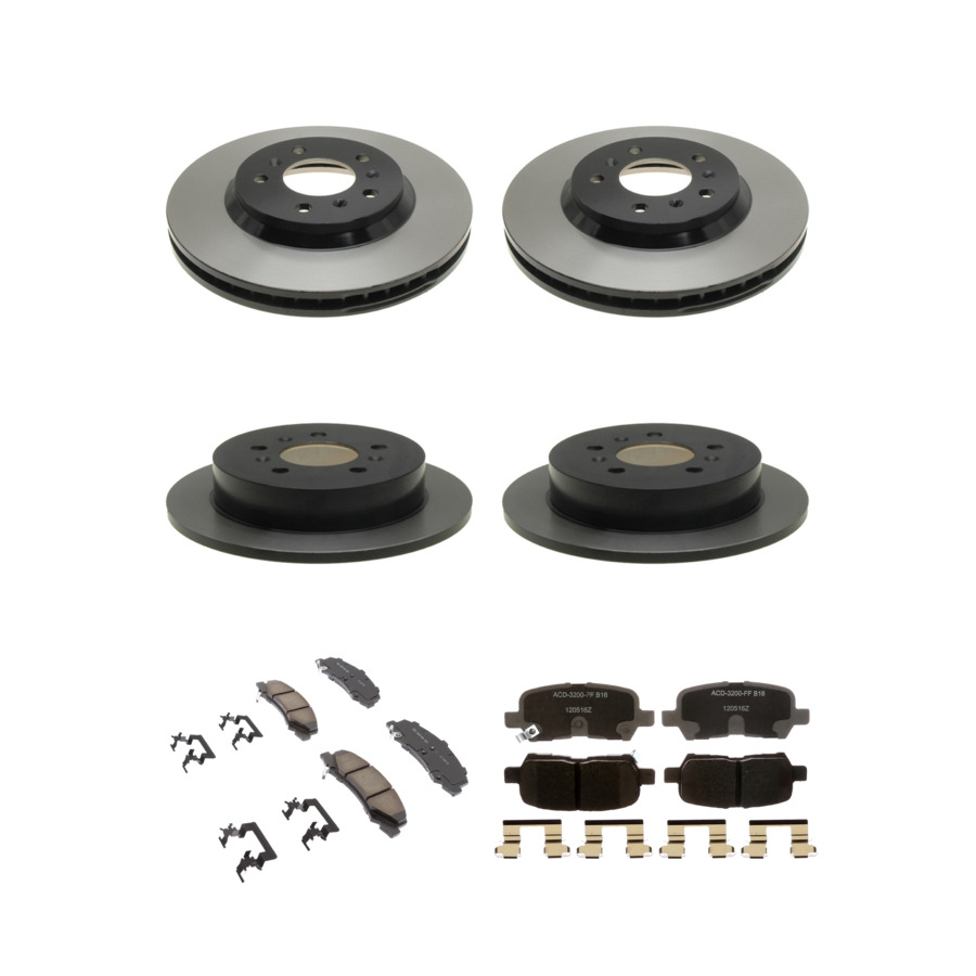 ACDelco Disc Brake Pads and Rotors Kit Front Rear For 2010 Chevrolet Impala