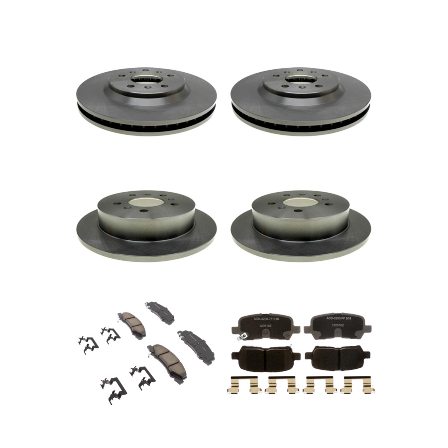 ACDelco Disc Brake Pads and Rotors Kit Front Rear For 2010 Chevrolet Impala