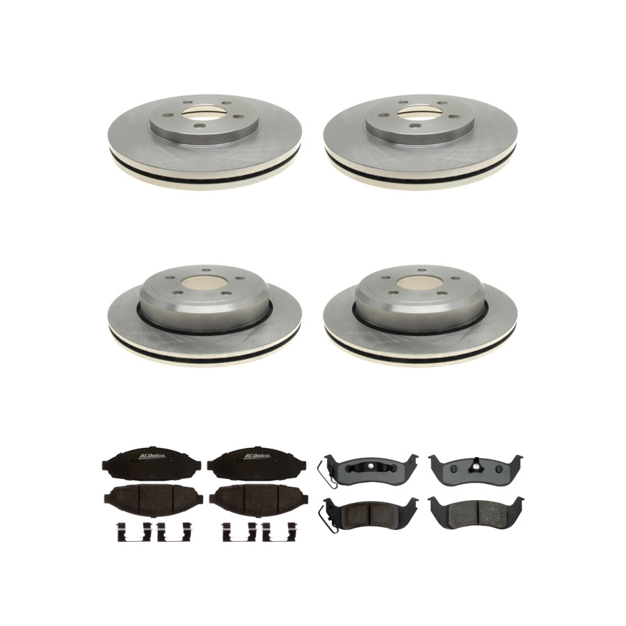 ACDelco Disc Brake Pads and Rotors Kit Front Rear For 03-11 Ford Crown Victoria
